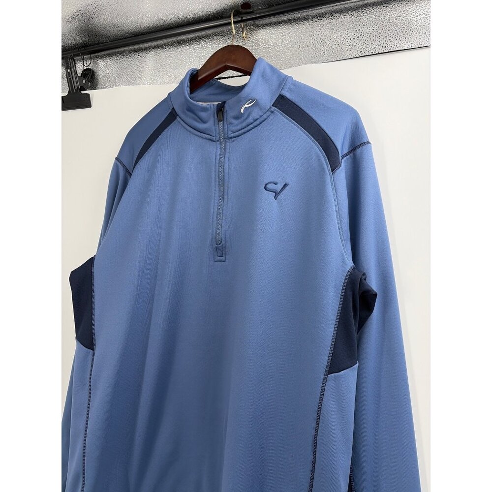 Kjus Mens XL Golf Ski Half-Zip Pullover Top Moisture-Wicking Activewear Blue - Picture 4 of 6